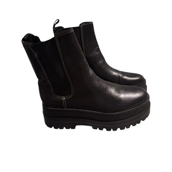 Marc Fisher Womens size 9 Pauline Chelsea Gothic Platform Chunky Leather Boots - Picture 7 of 12